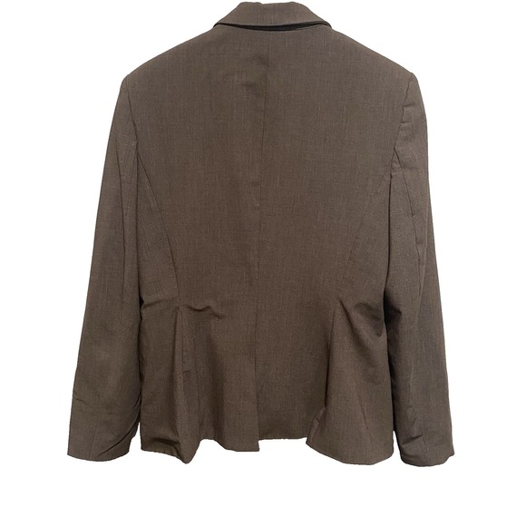 Calvin‎ Klein Women's Brown One Button Closure Padded Blazer Size 12 - Picture 8 of 12
